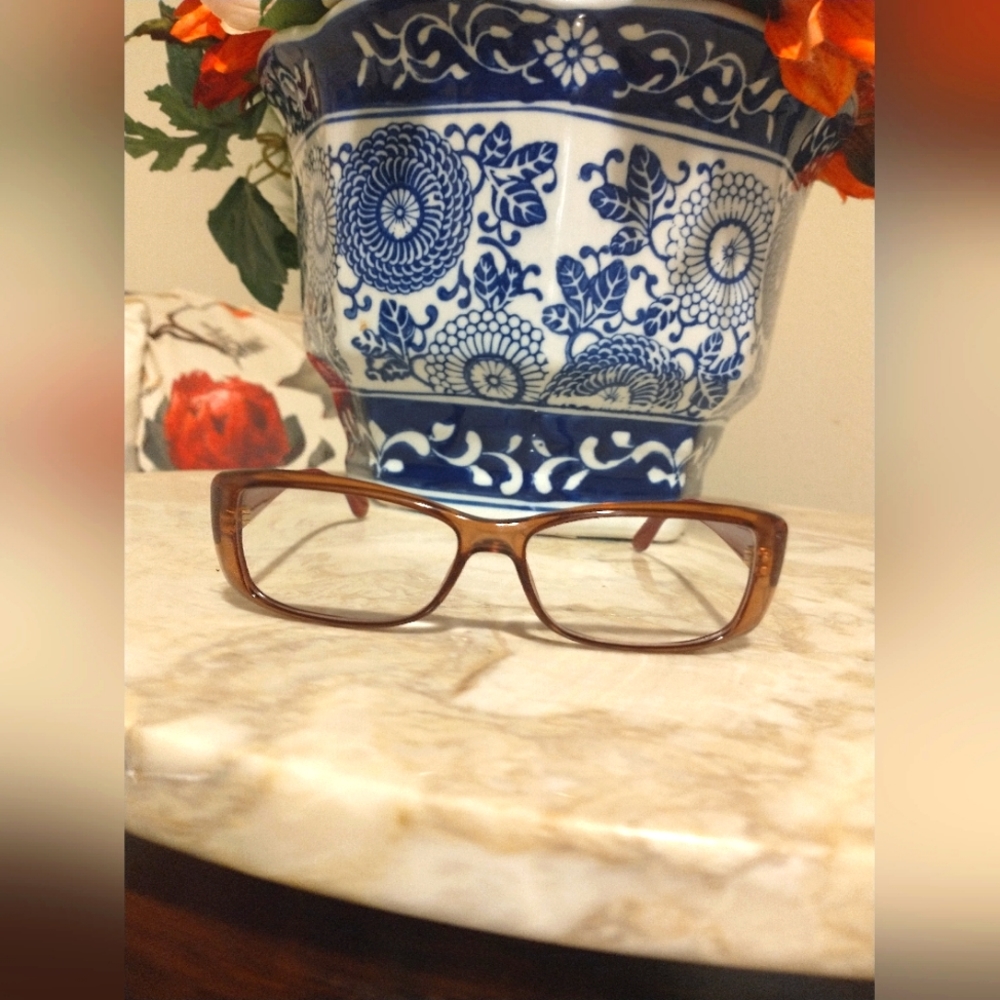 Authentic Gucci Rectangular Brown Eyeglass Frame